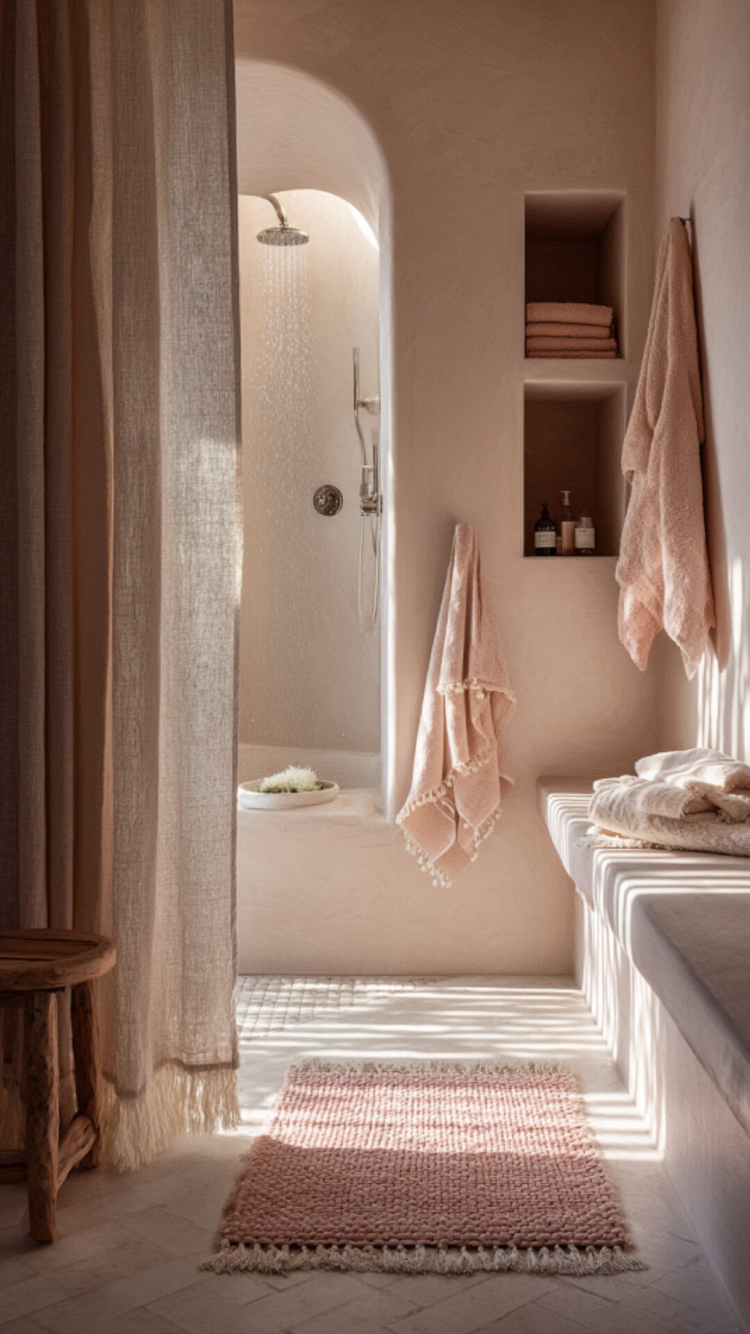 Pink Bathroom Curtain