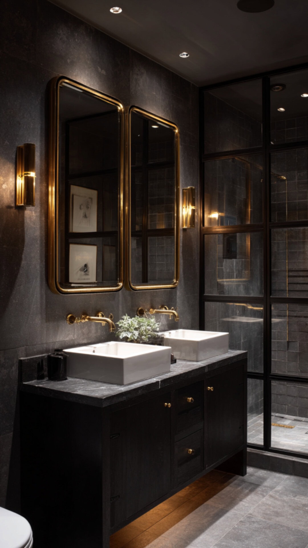 Double Vanity Idea for a Moody Bathroom