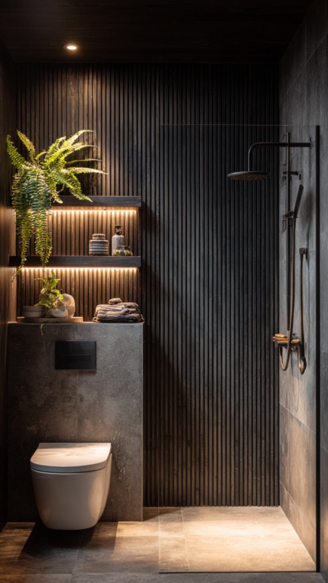 Japandi Bathroom Accent Wall Statement