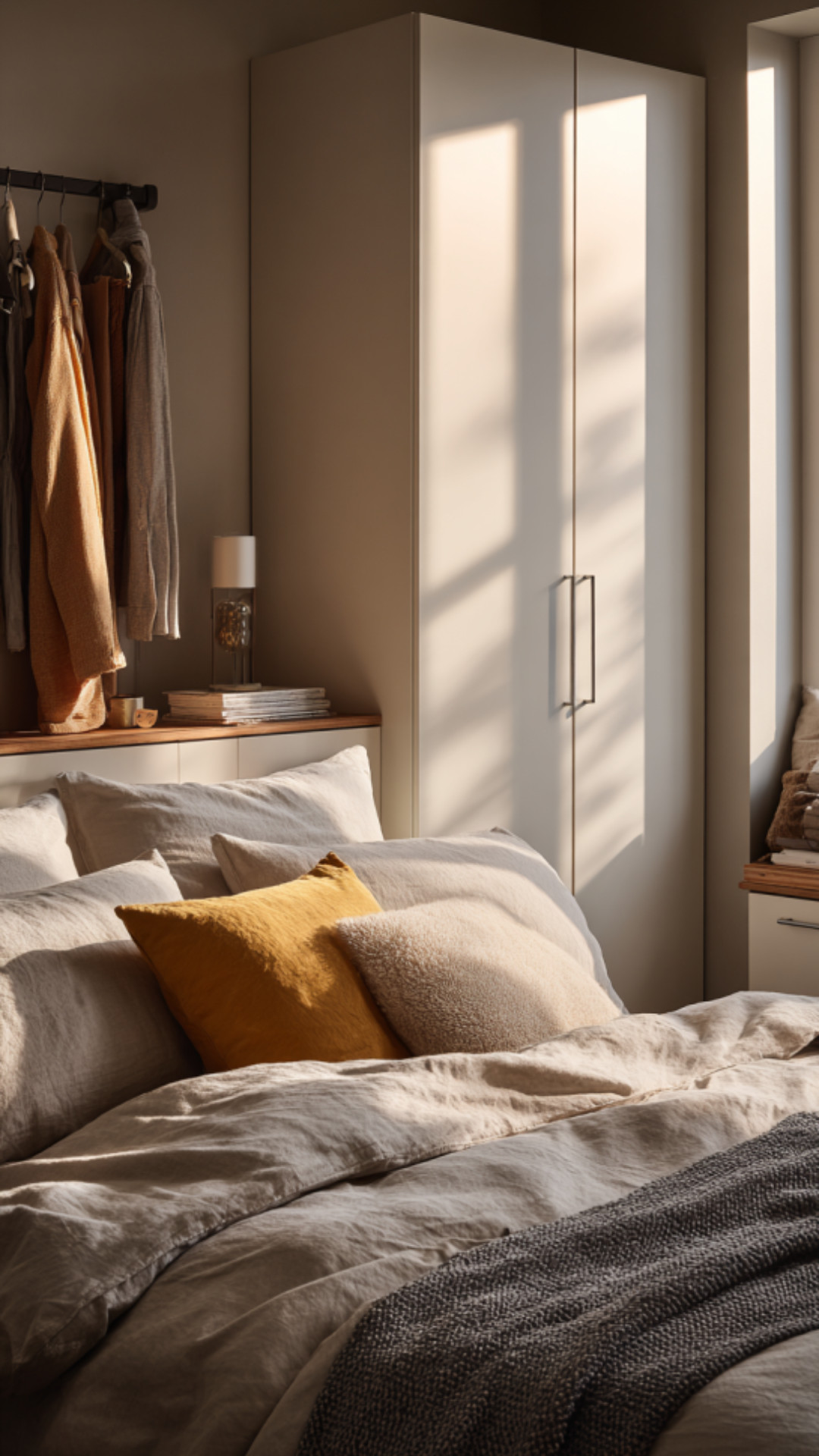 wardrobe setup for couples' bedroom