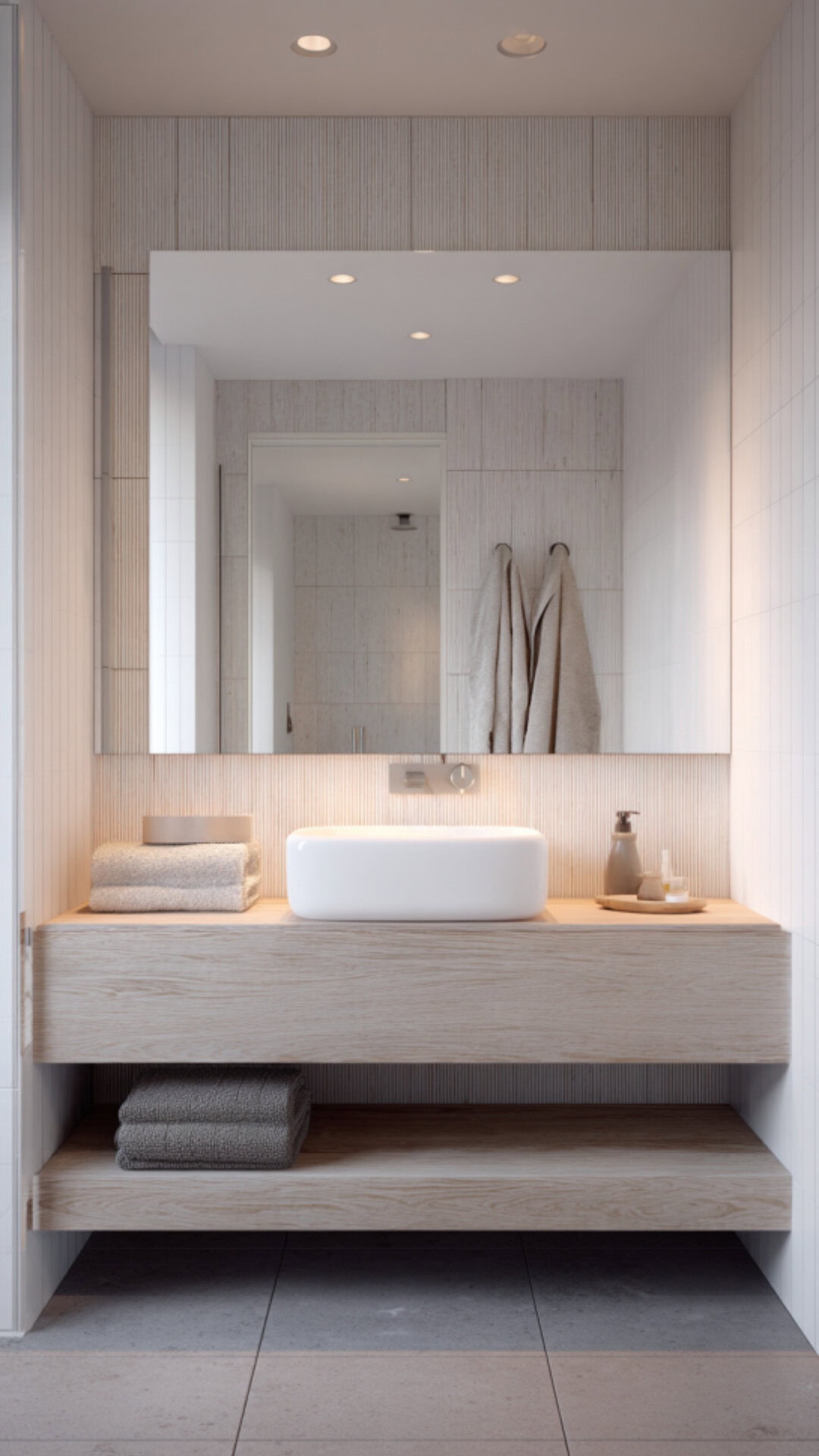Minimalist Cozy Bathroom With Soft Restraint