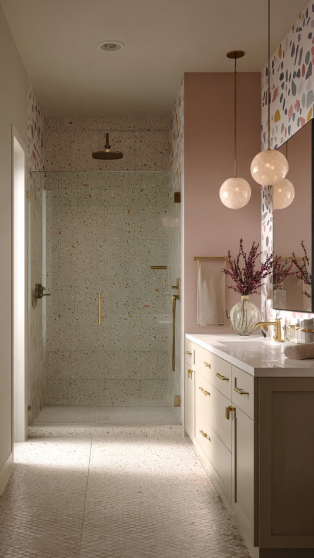 Colorful Bathroom Wallpaper Idea