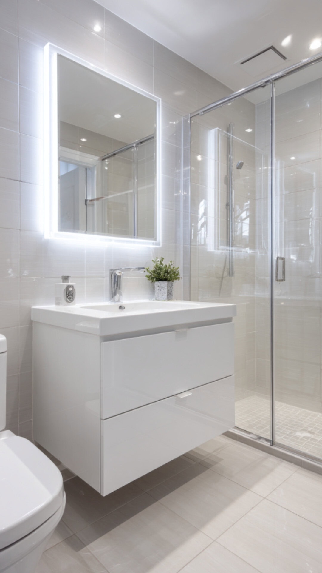 Modern White Bathroom with Clean Lines