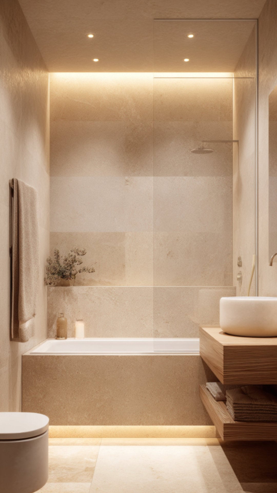Beige Minimalist Bathroom