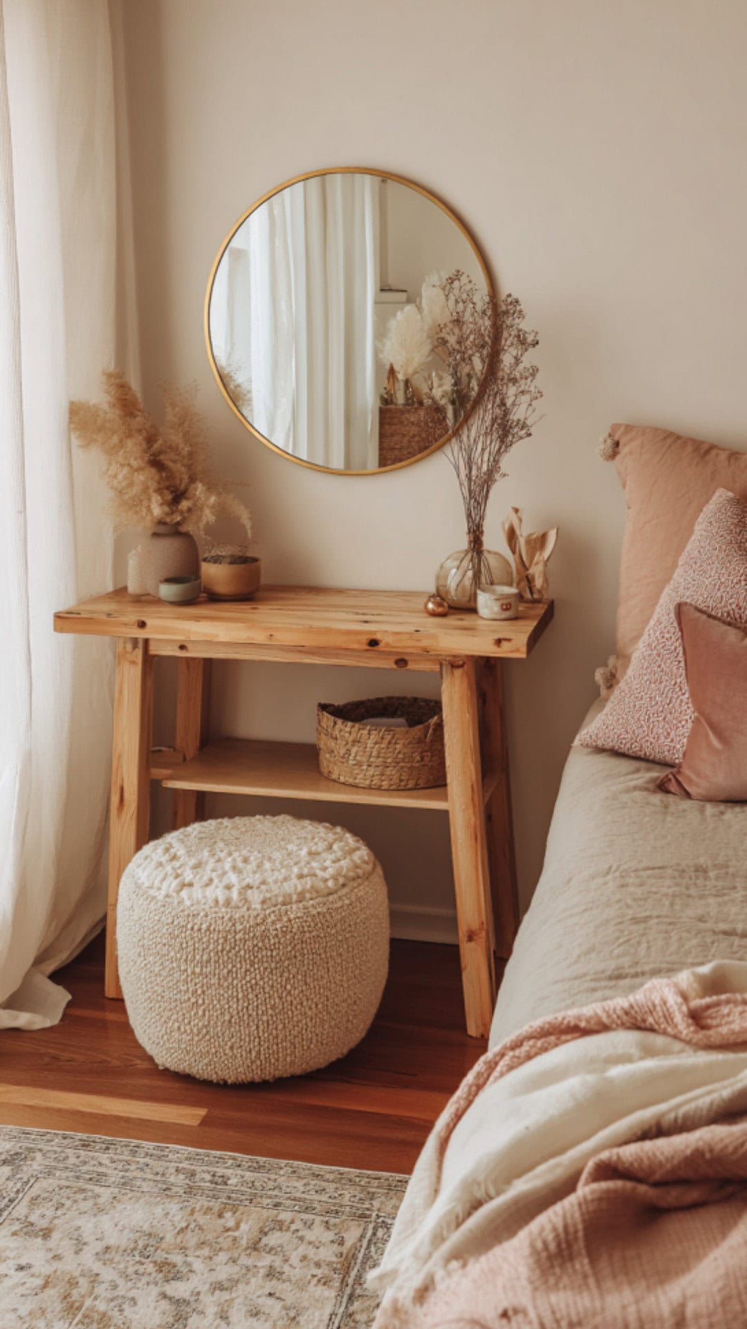Boho Bedroom with Freestanding Vanity
