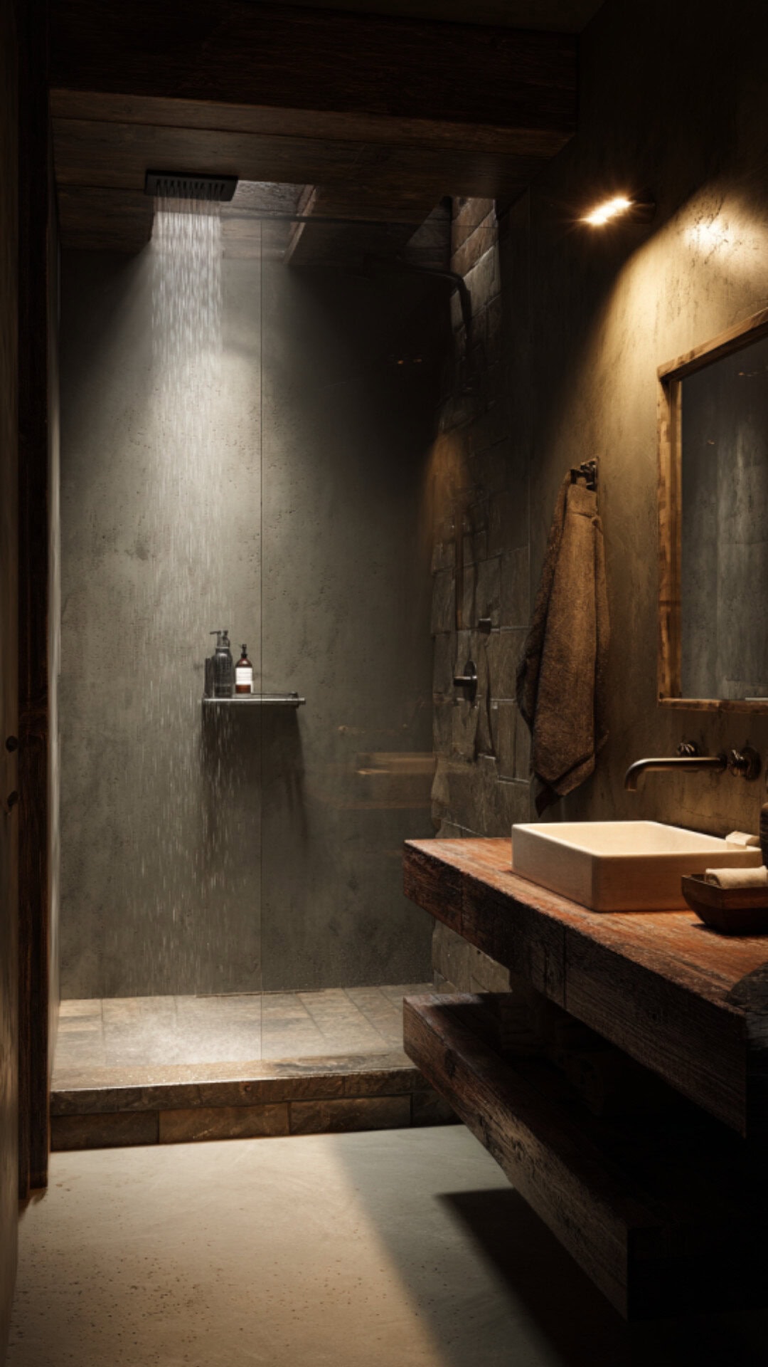 Rustic Minimalist Bathroom