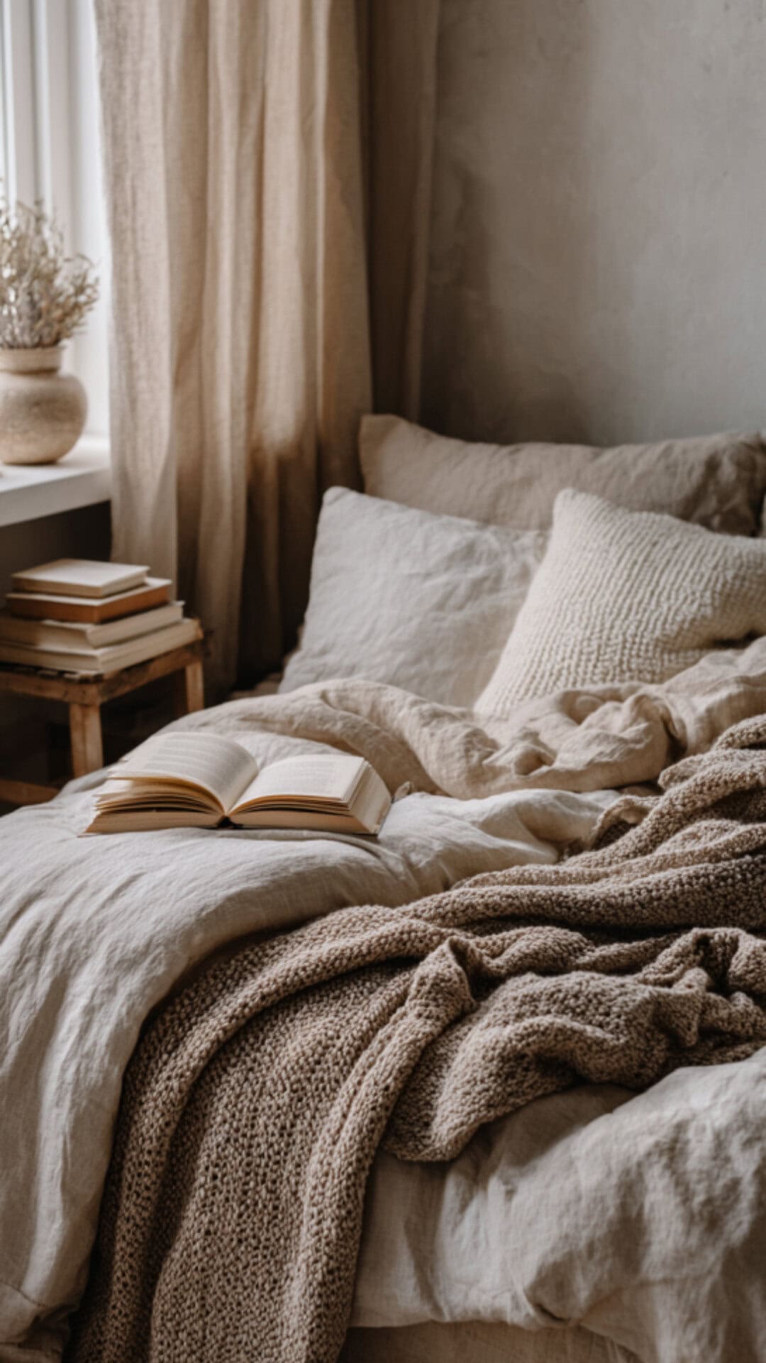 cozy minimalist bedroom look