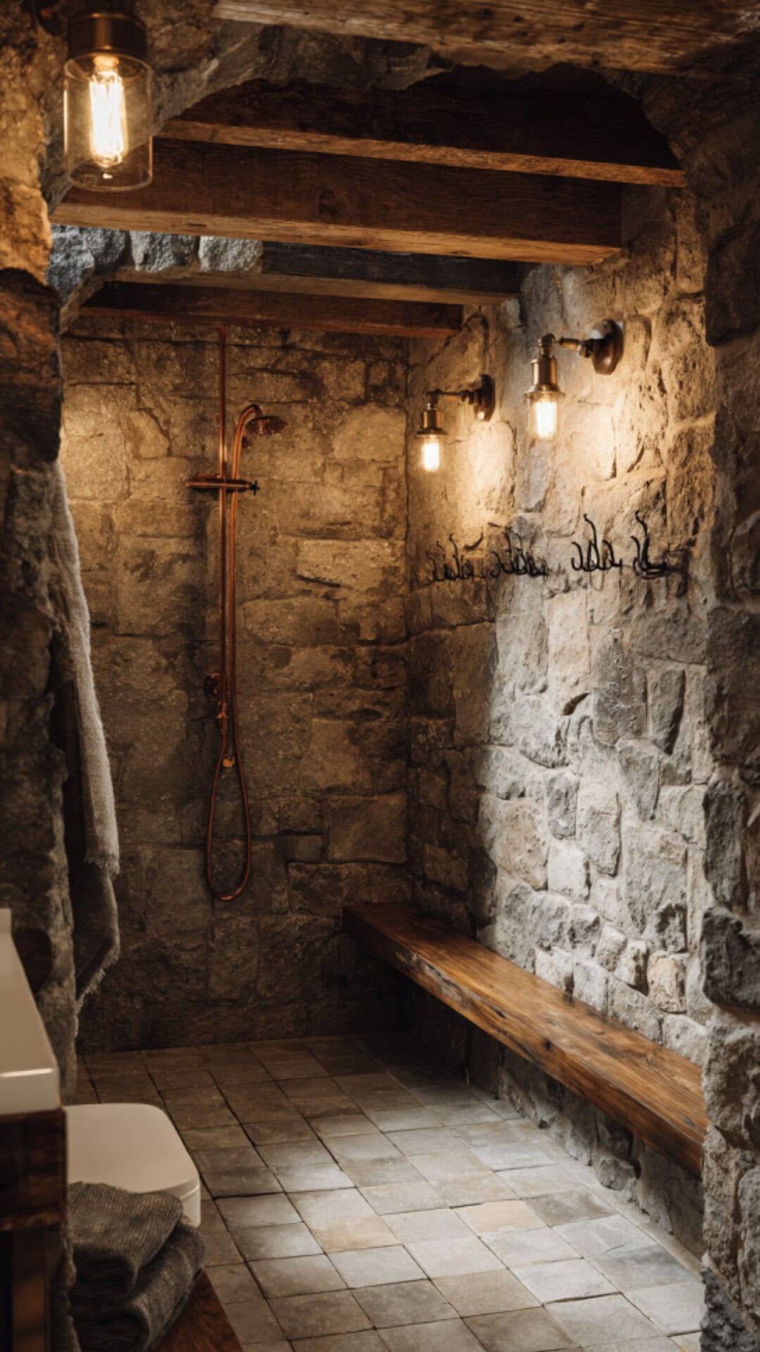 Rustic Charm in a Farmhouse Bathroom