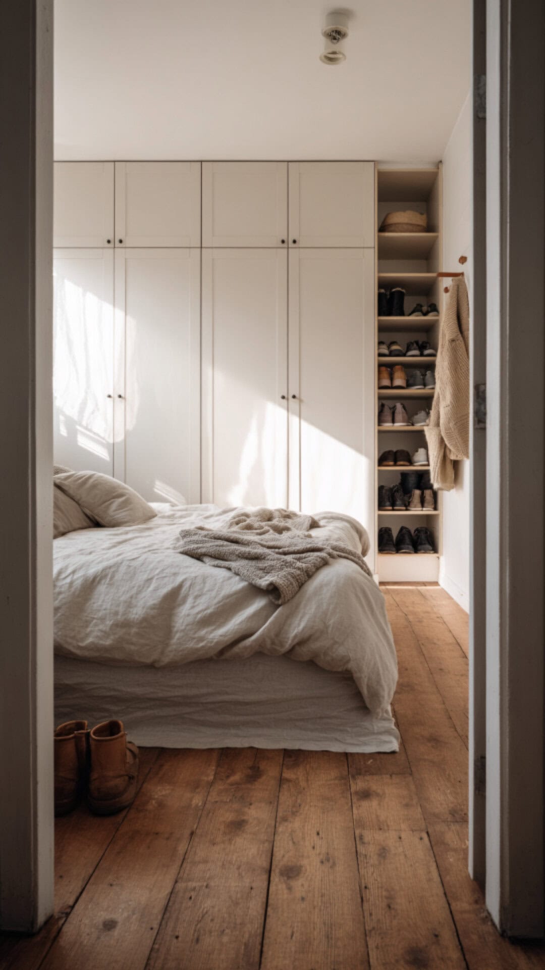 bedroom wardrobe with shoe rack