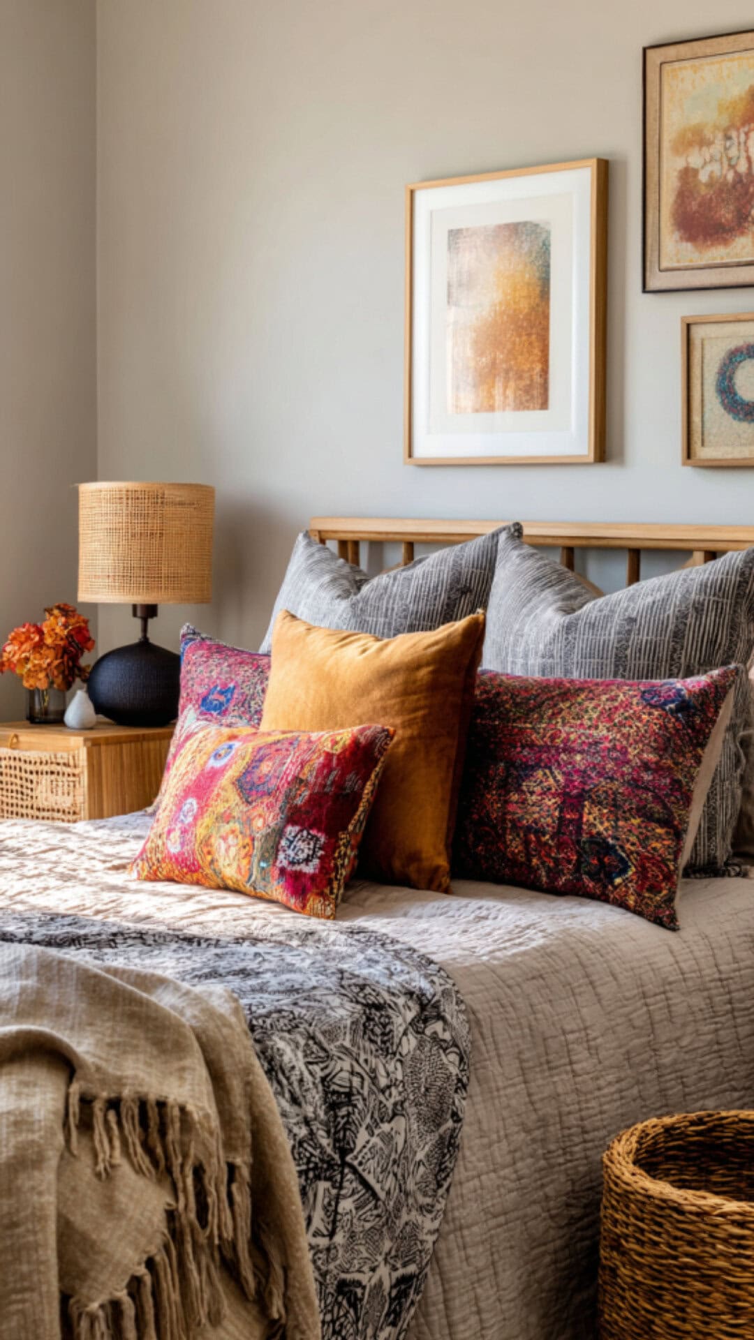 colorful boho bedroom style