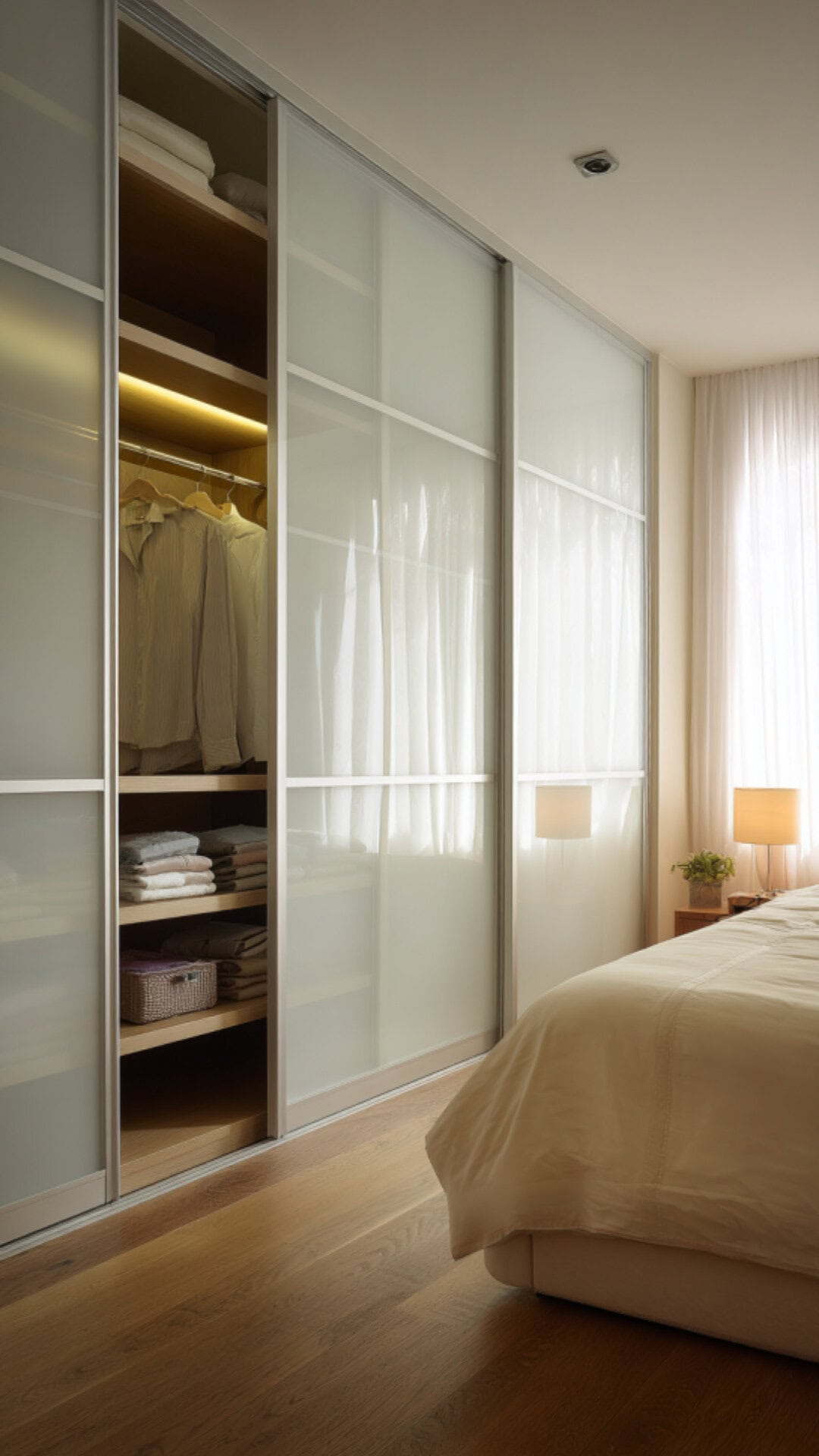 bedroom wardrobe with sliding doors
