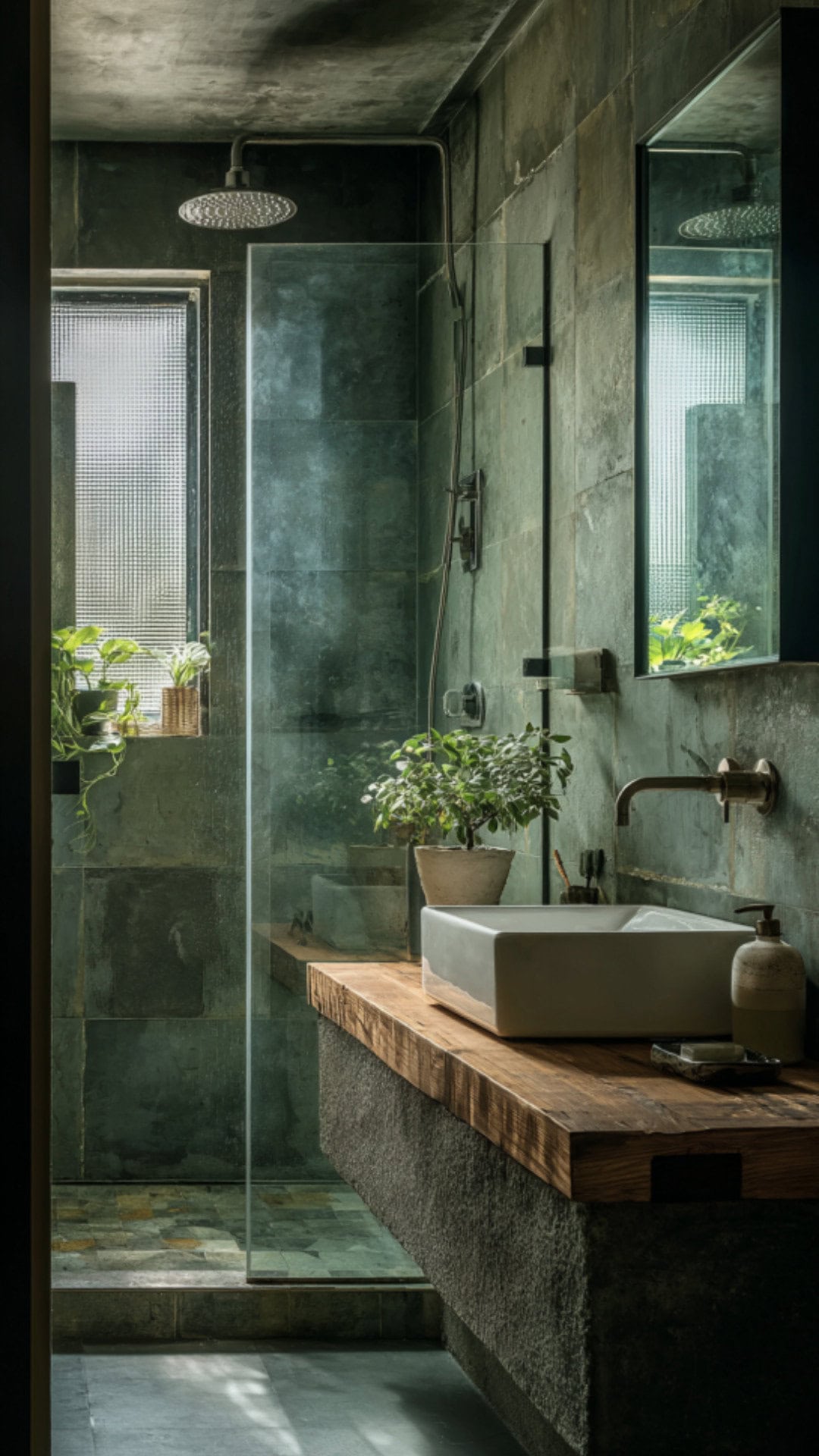 Earthy Green Bathroom