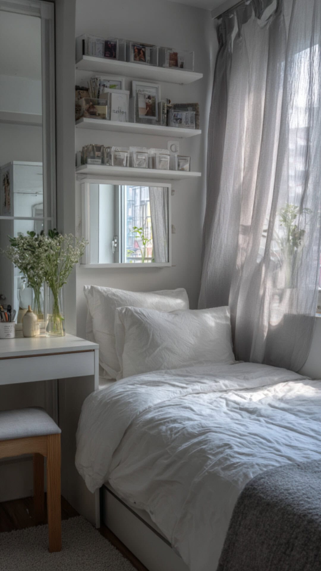 Space-Saving Vanity for Small Bedroom