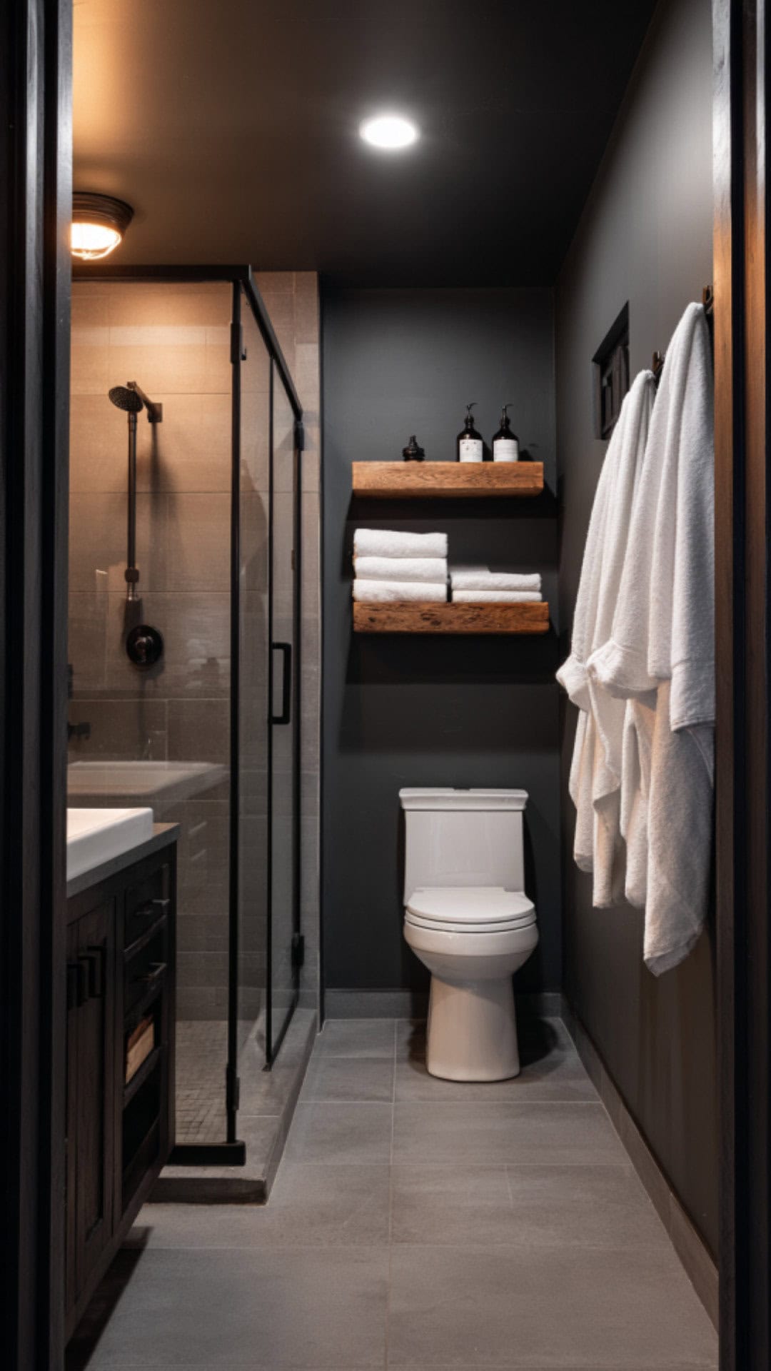 Aesthetic Black Bathroom with Moody Vibes