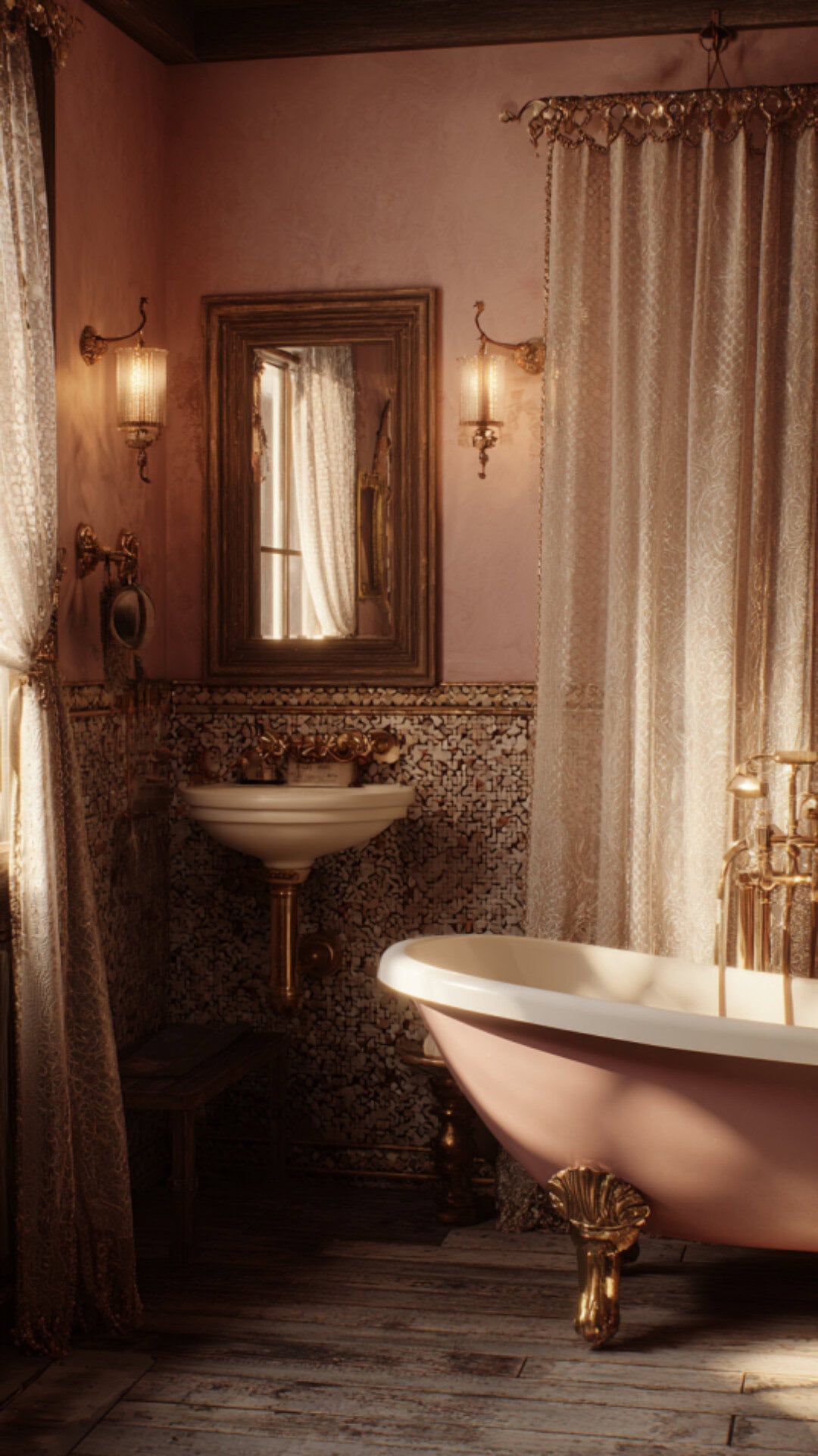 Pink Vintage Bathroom