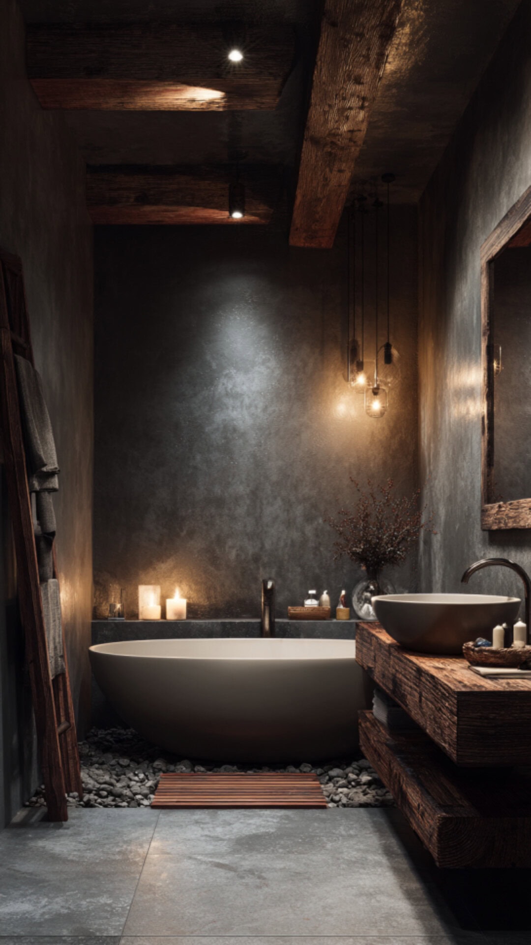 Earthy Dark Bathroom