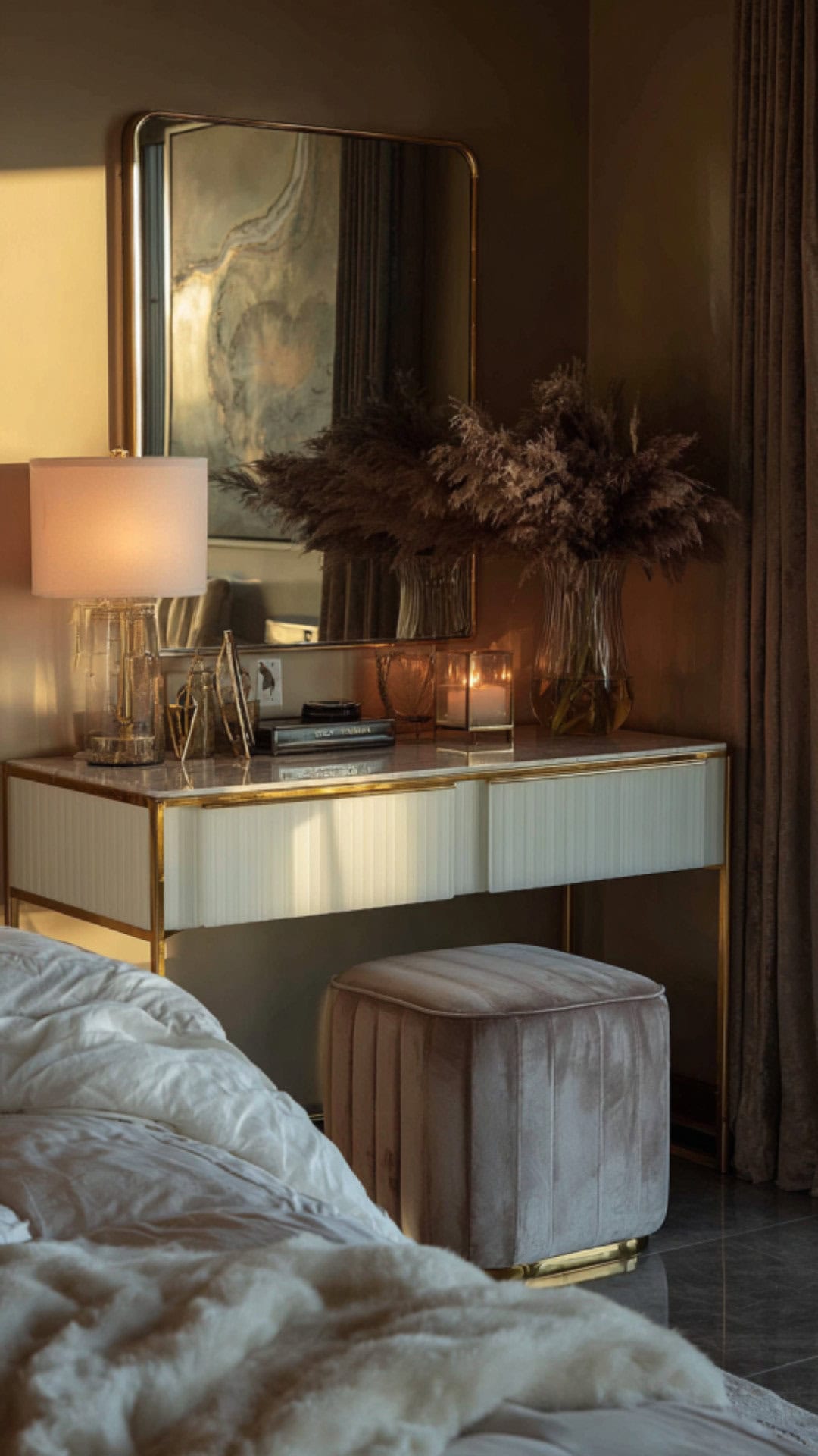 Modern Luxury Vanity in a Stylish Bedroom