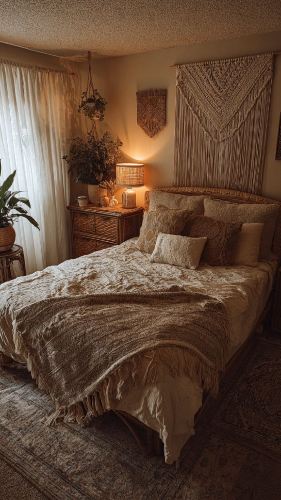 Bohemian Earthy Bedroom Full of Texture