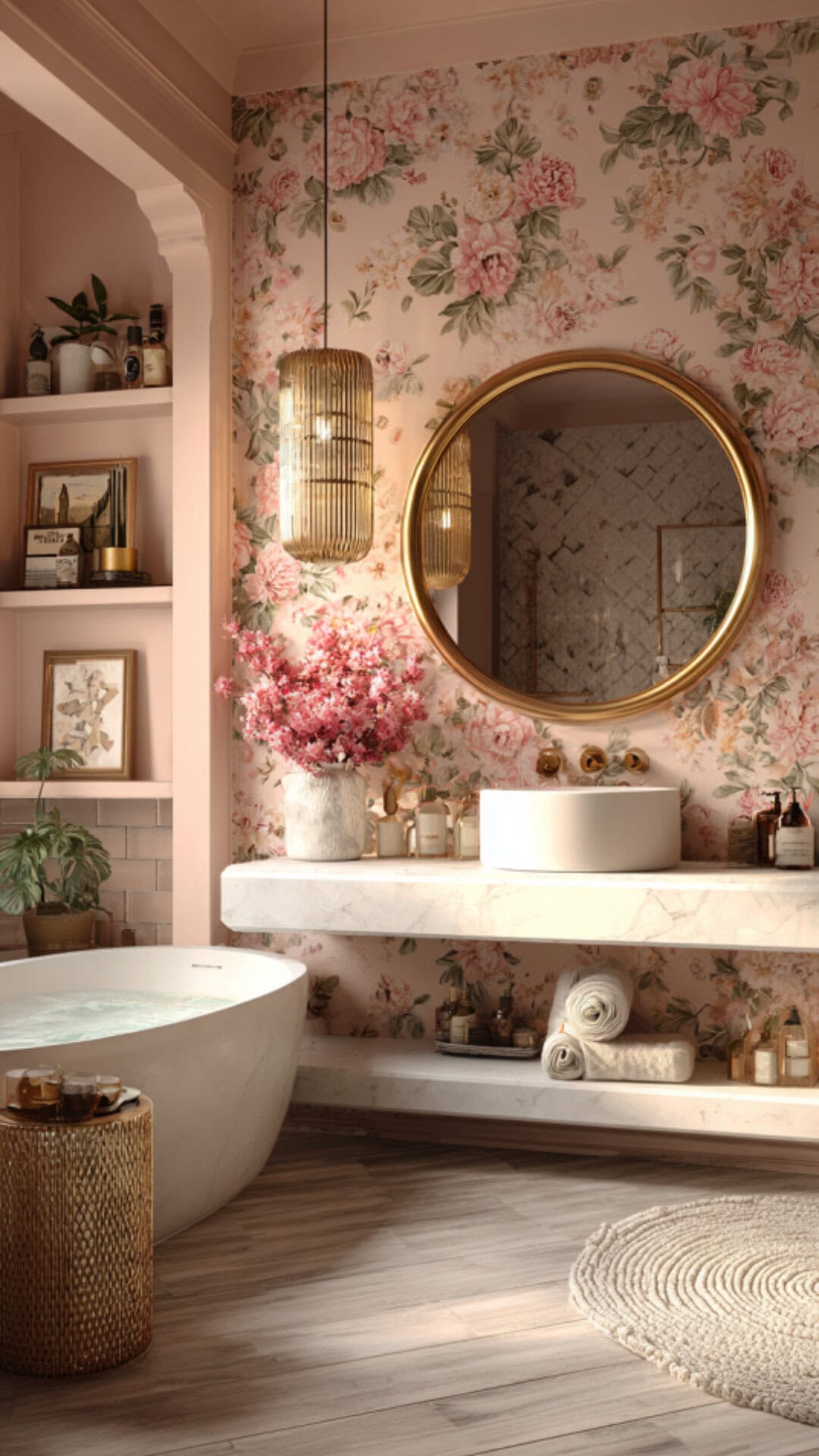Pink Bathroom Wallpaper