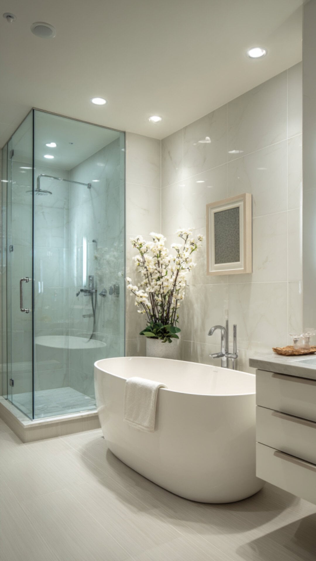 Clean White Modern Luxury Bathroom Style