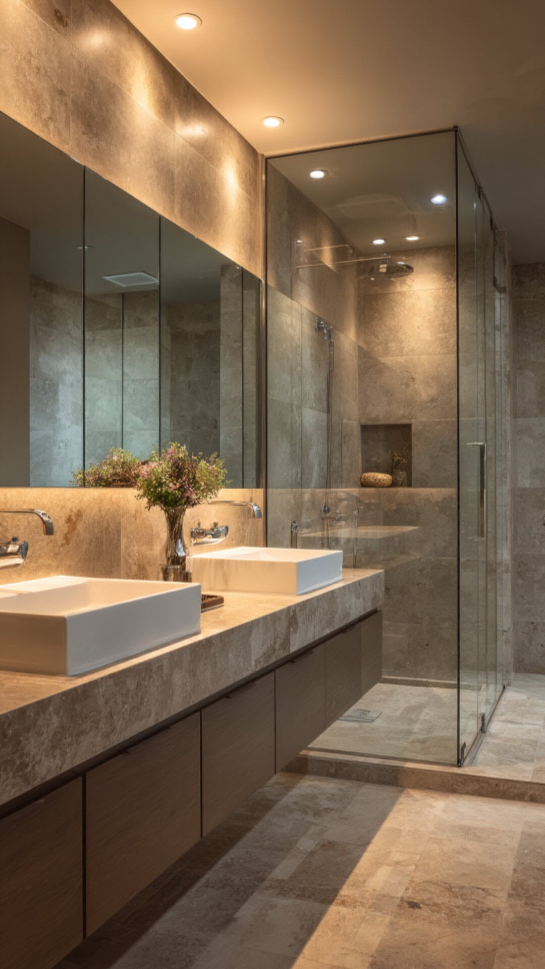 Double Sink Bathroom Mirror Setup