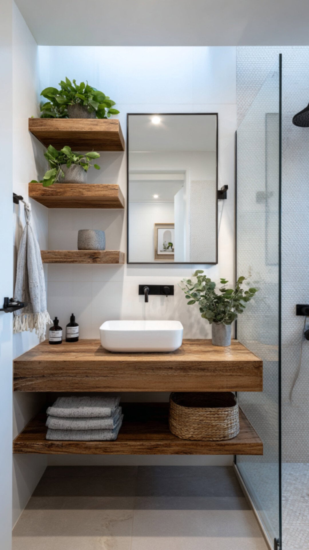Bathroom Storage With Floating Shelves
