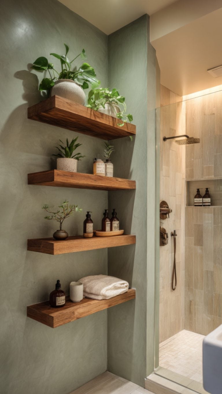 14 Bathroom Shelves You’ll Love - Glamorous Place