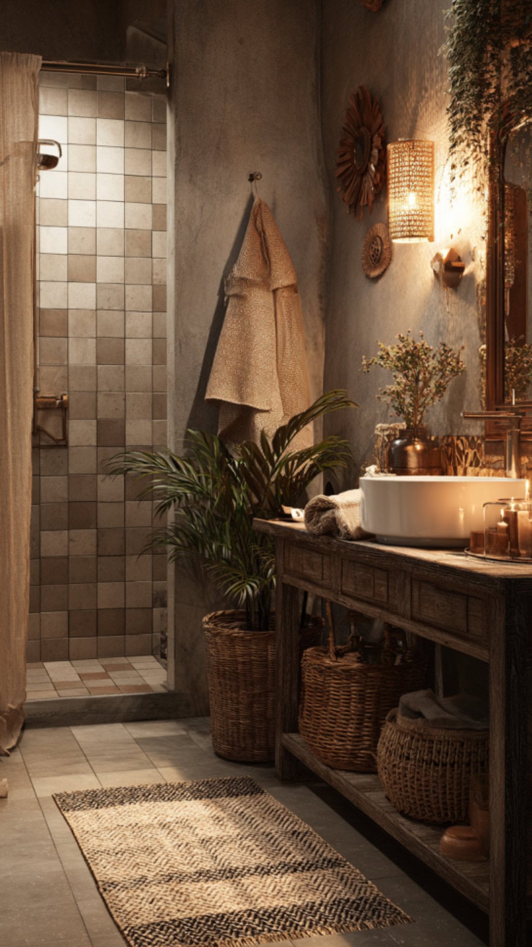 Earthy Boho Bathroom