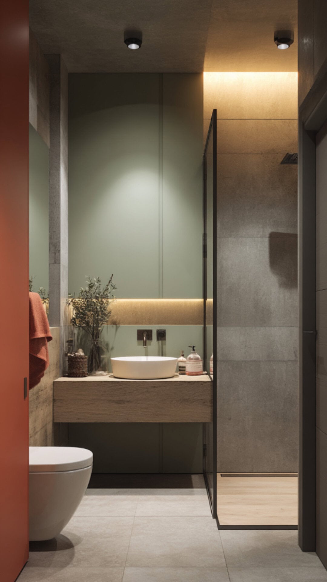 Colorful Minimalist Bathroom