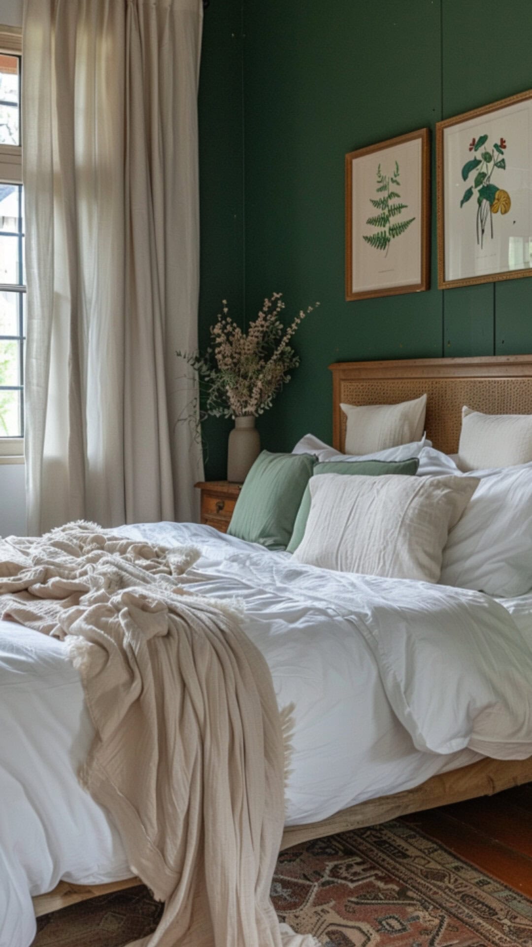 small bedroom with accent wall