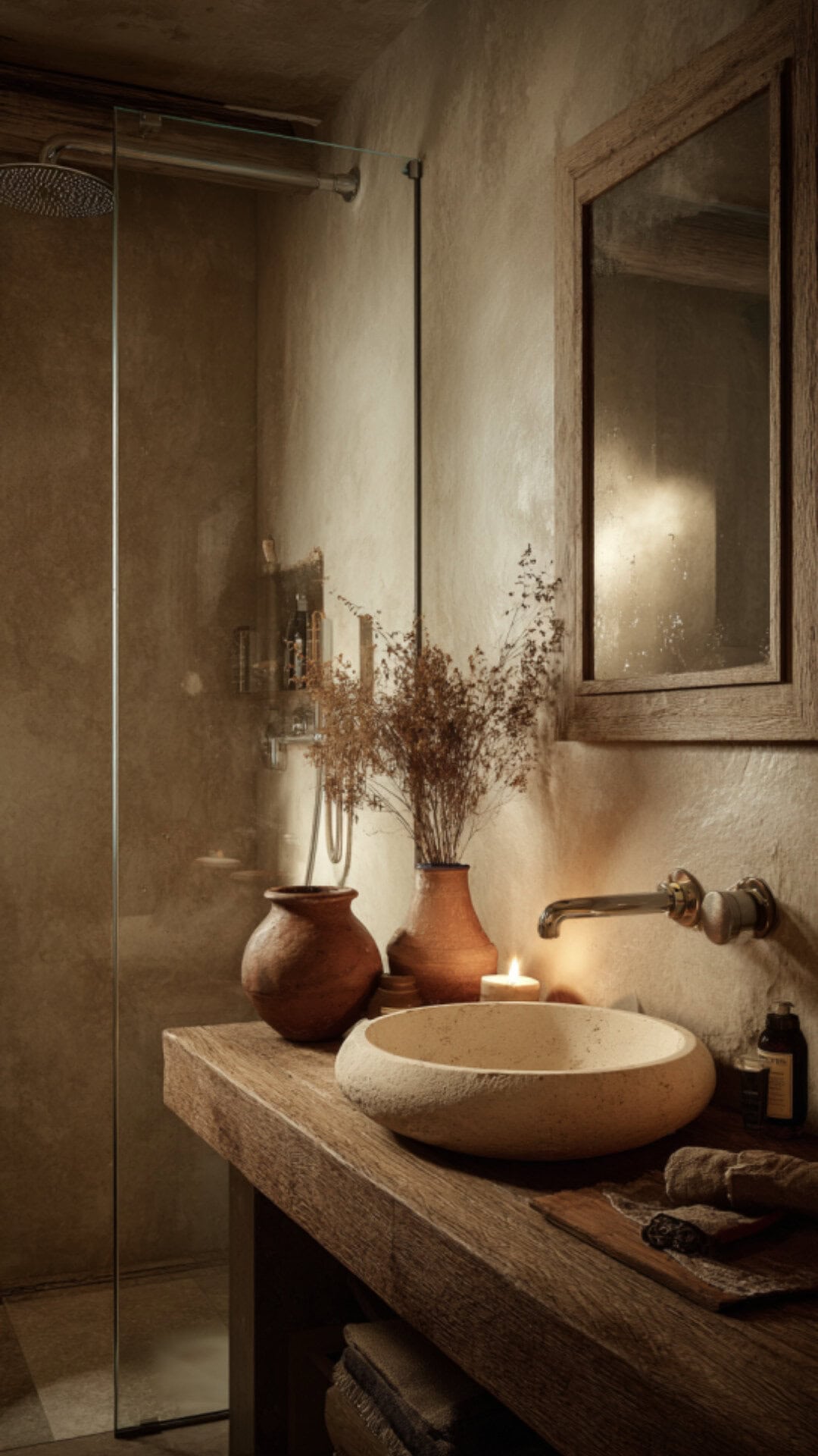 Japandi Bathroom Decor Accents