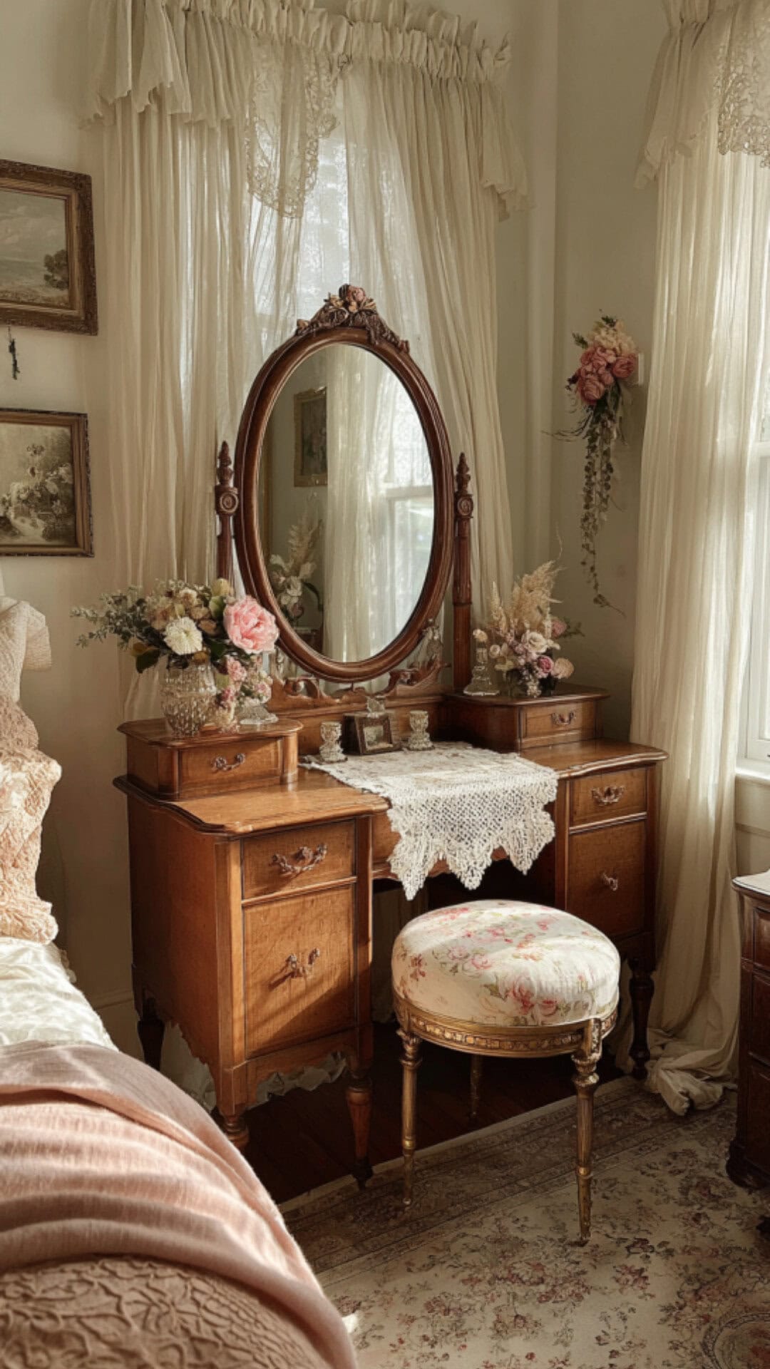 Vintage Vanity in a Classic Bedroom