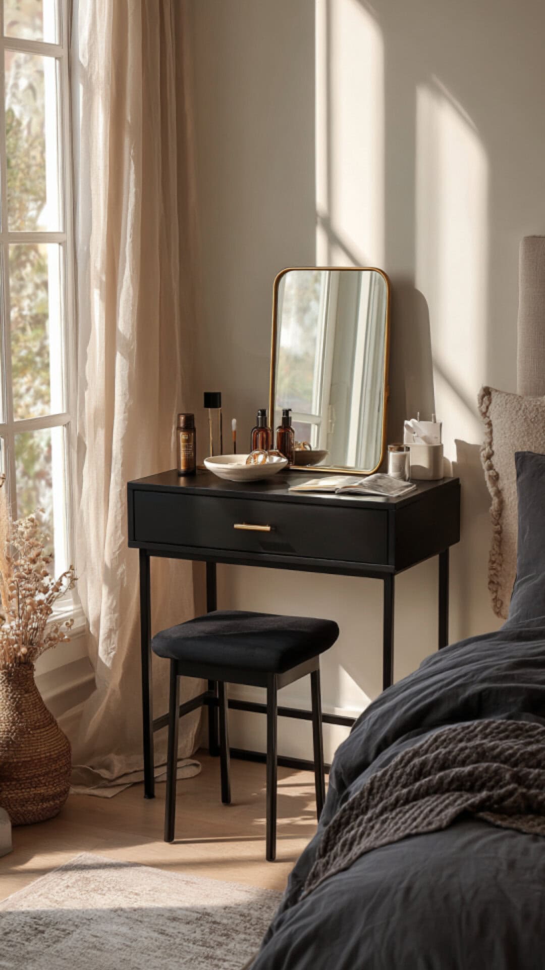 Black Vanity for Bedroom with Moody Elegance