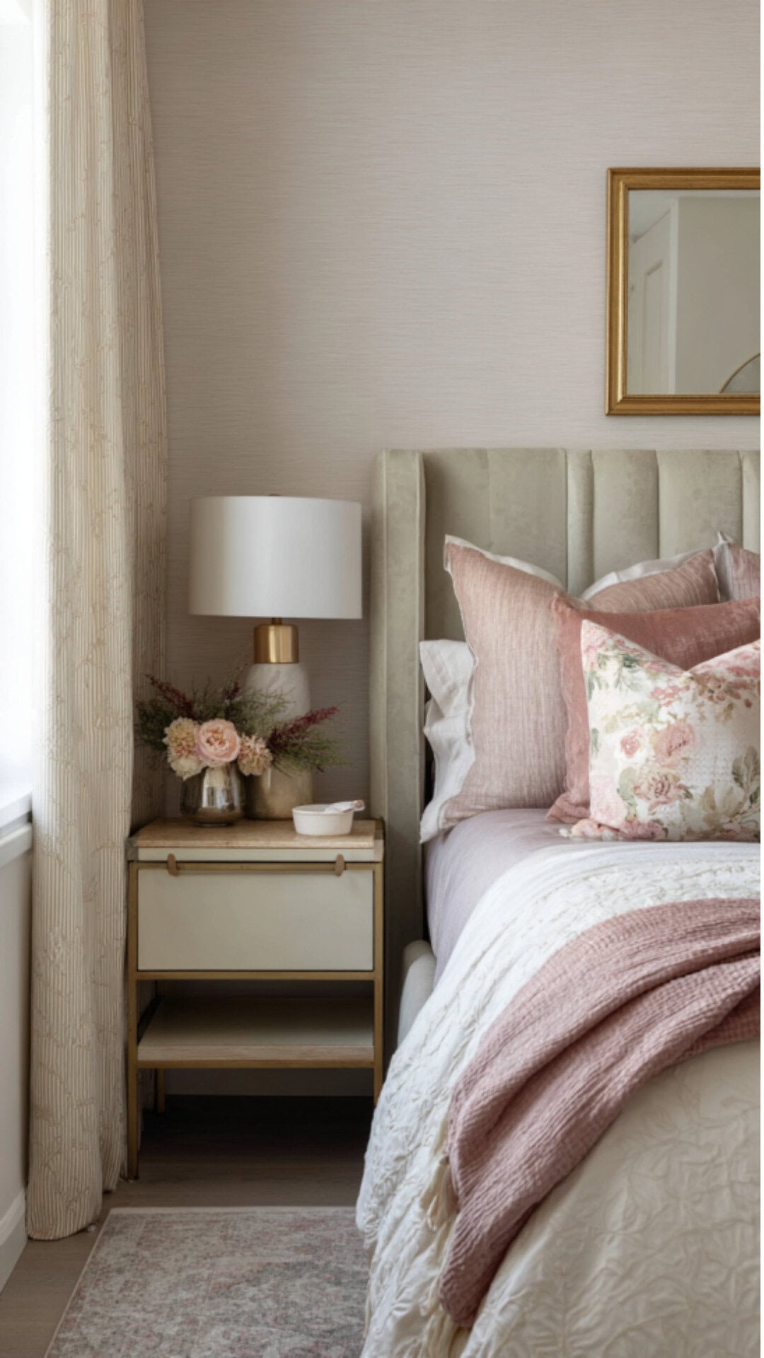 classy pink bedroom