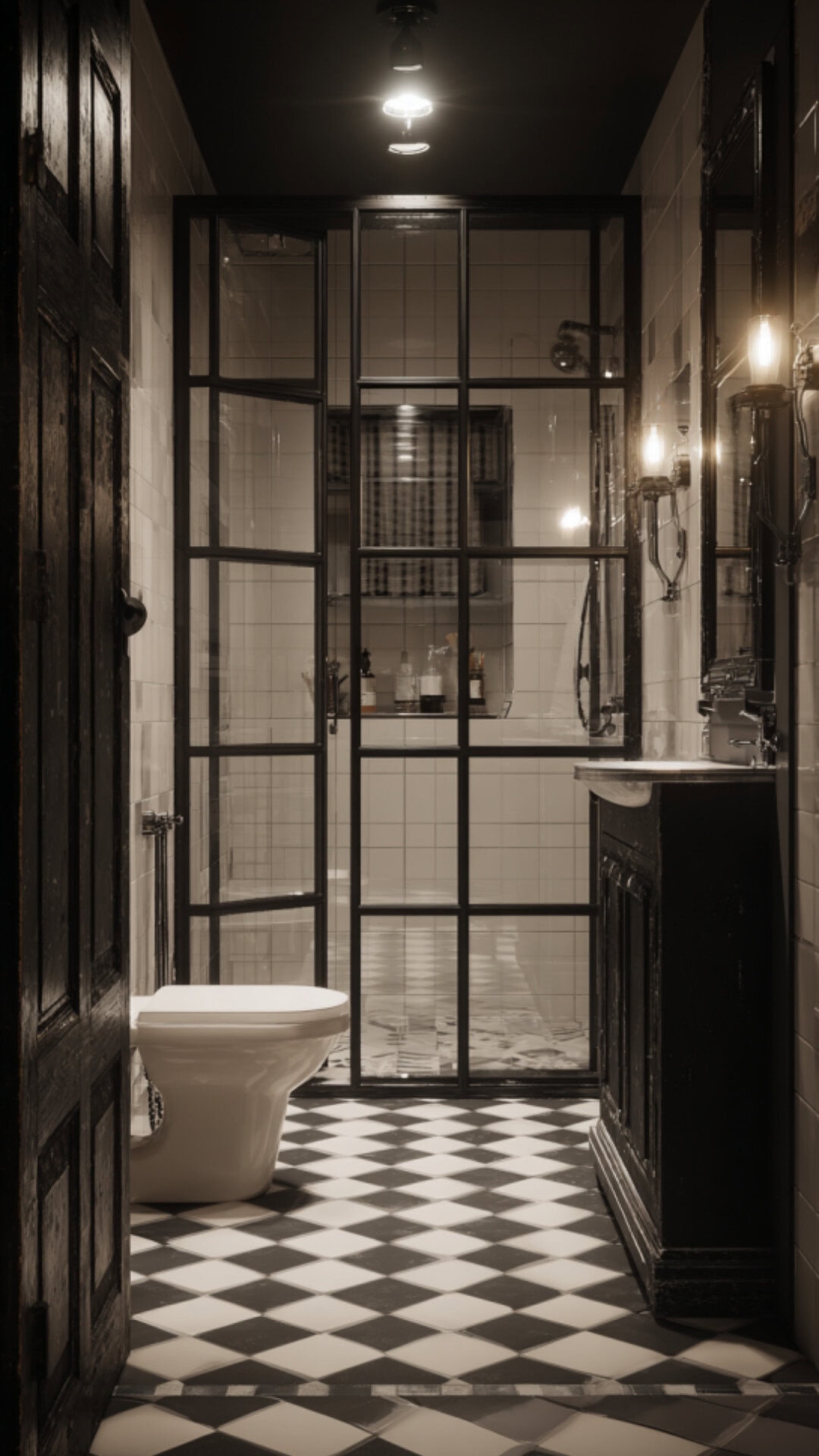 Black and White Farmhouse Bathroom
