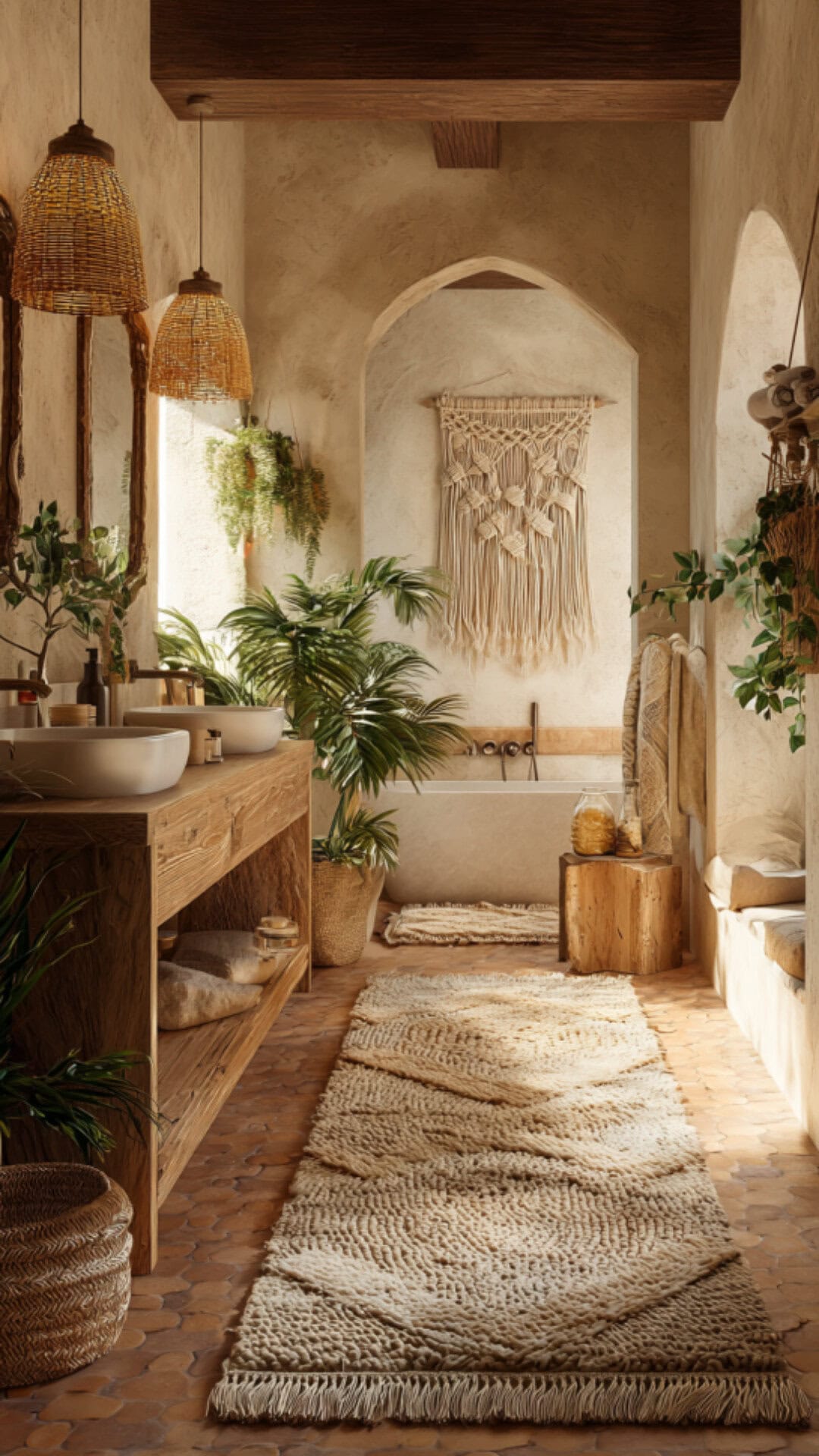 Boho Cozy Bathroom With Free-Spirited Flair