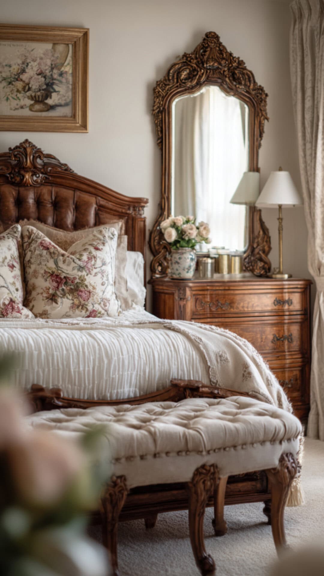 classy vintage-inspired bedroom