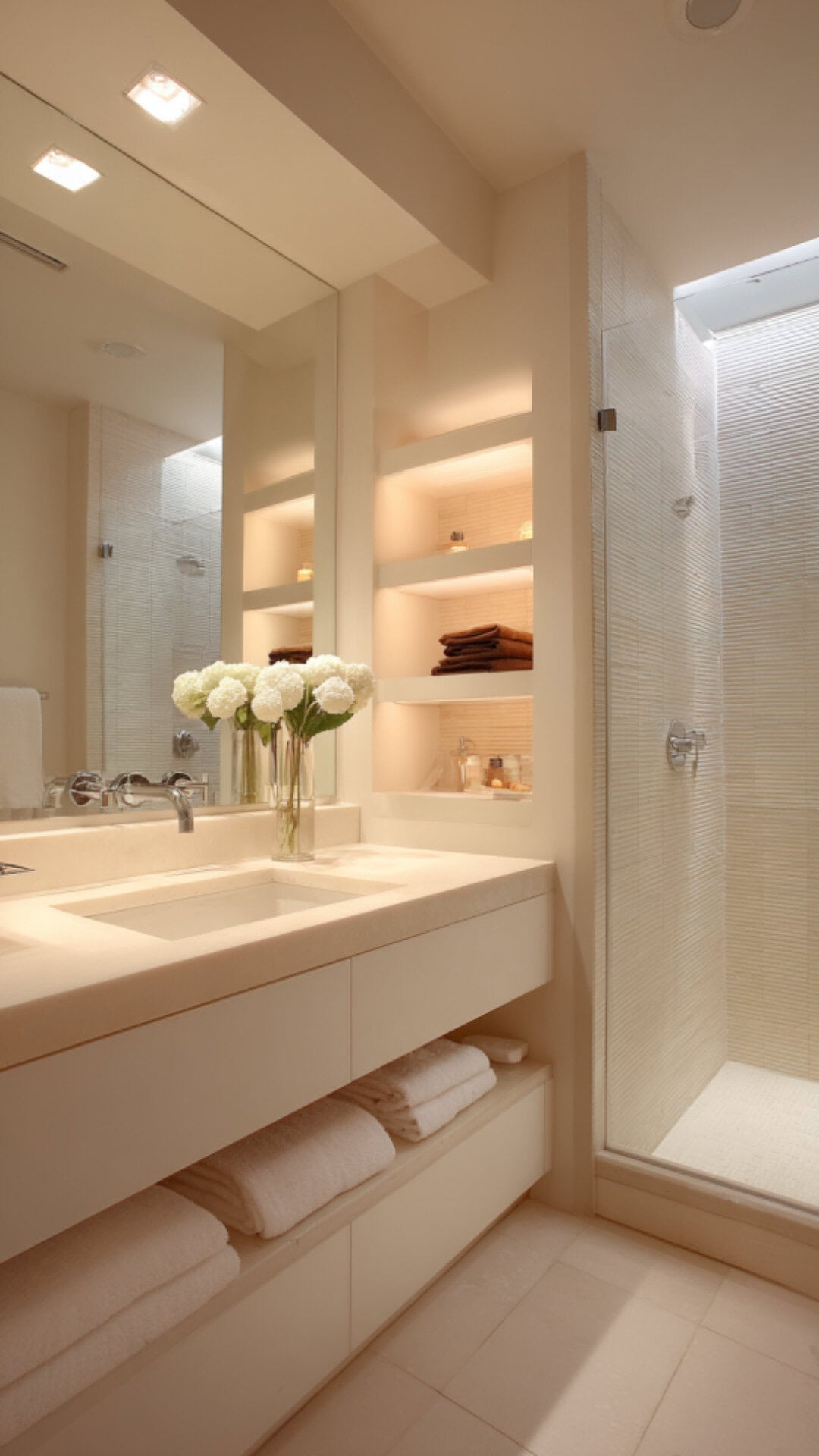 Bathroom Storage Built Into the Wall