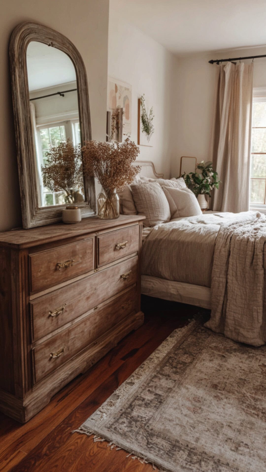 Vintage Earthy Bedroom with Nostalgic Warmth