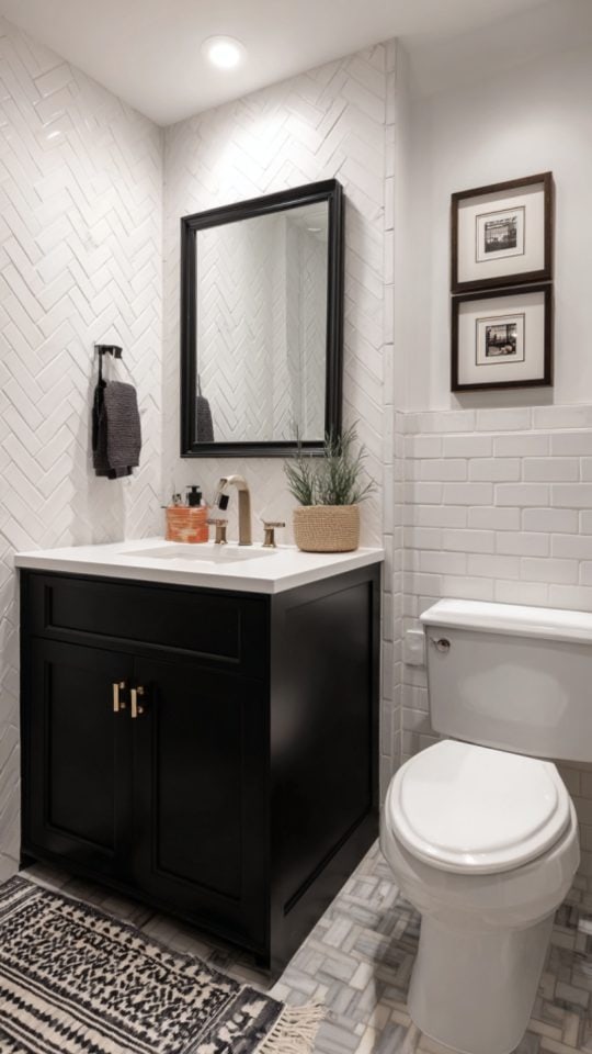 13 Inspiring Half Bathroom Looks - Glamorous Place