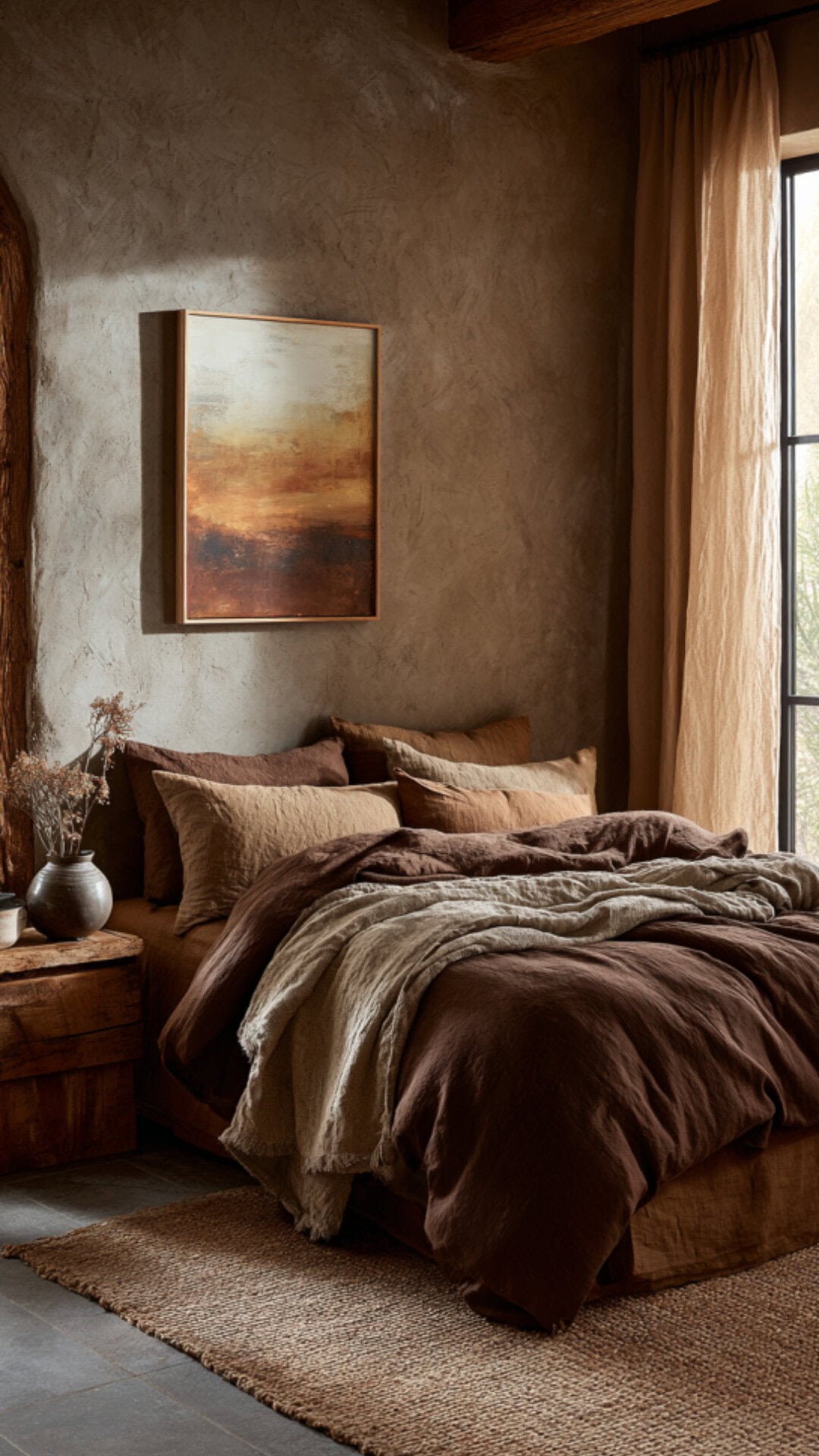 cozy brown bedroom