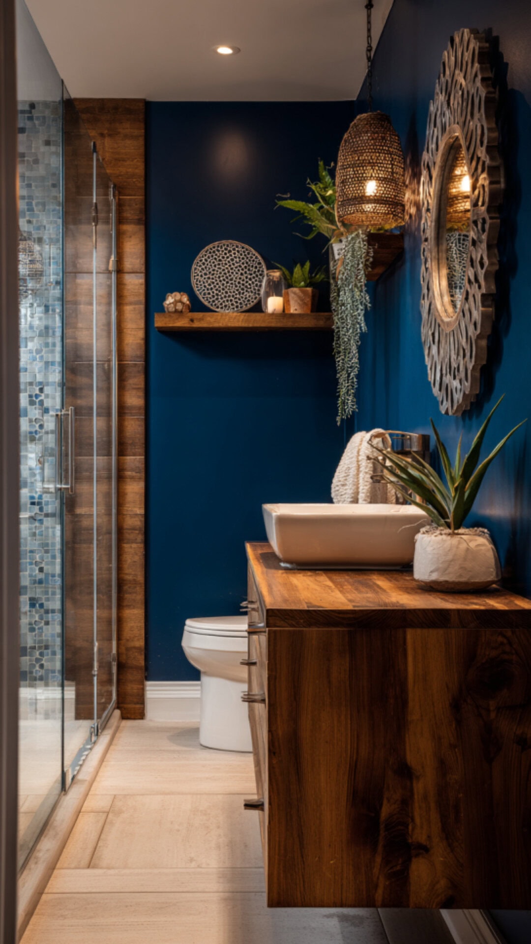 Boho Bathroom Accent Wall Design