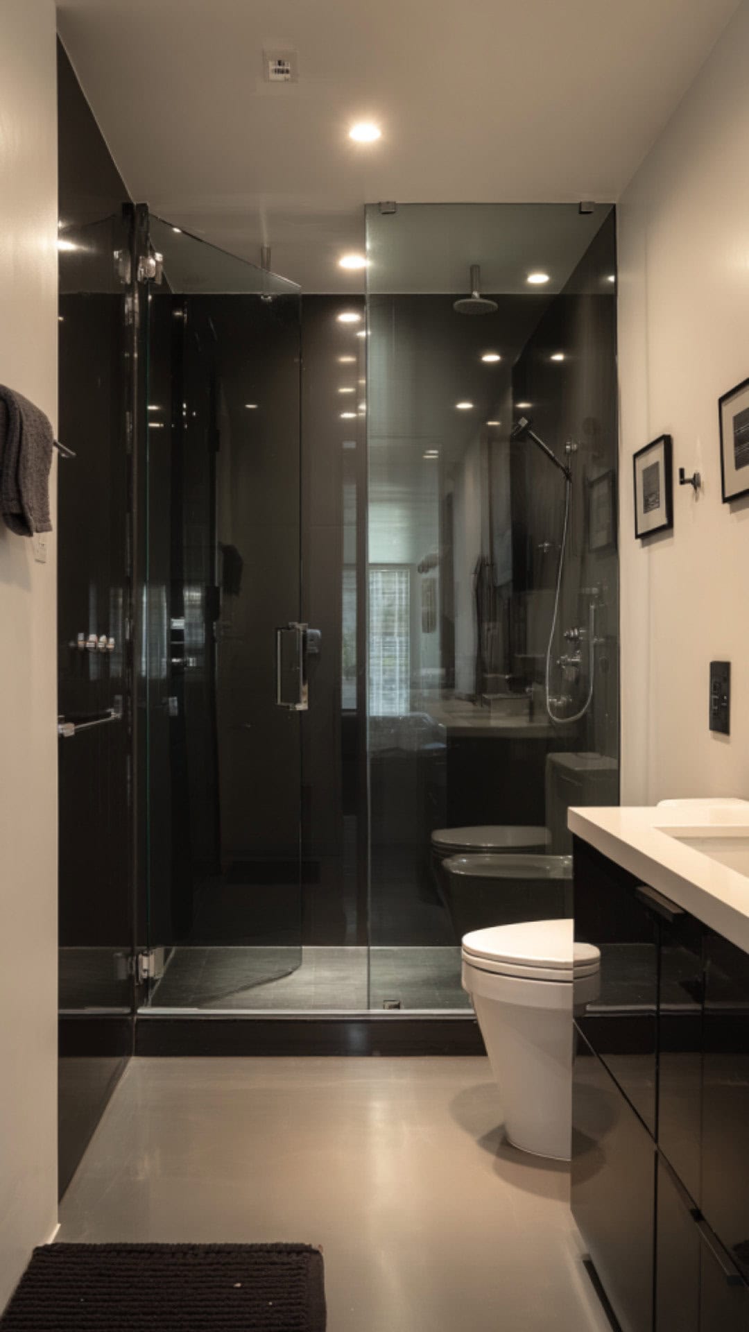 Modern Black Bathroom with Minimalist Touches