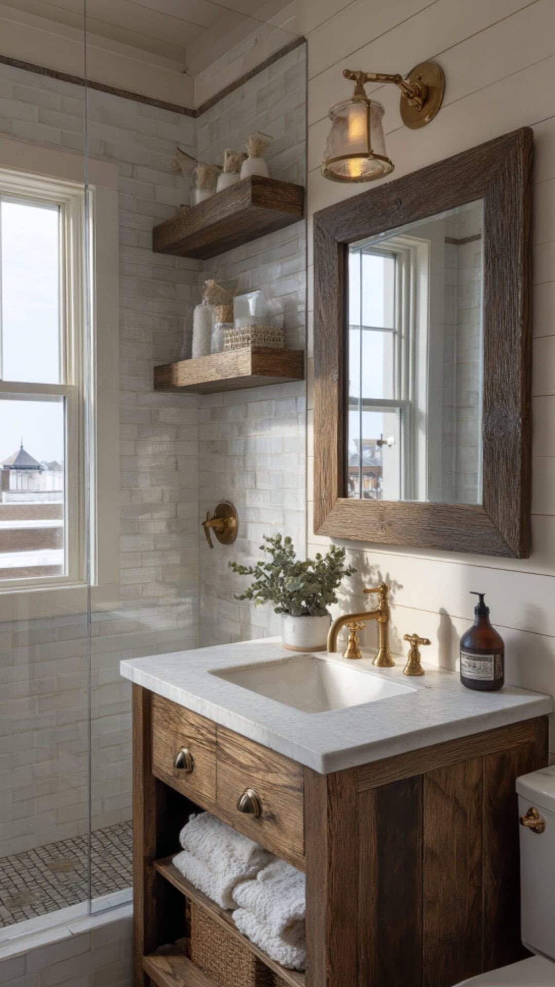 Farmhouse Bathroom Mirror Design