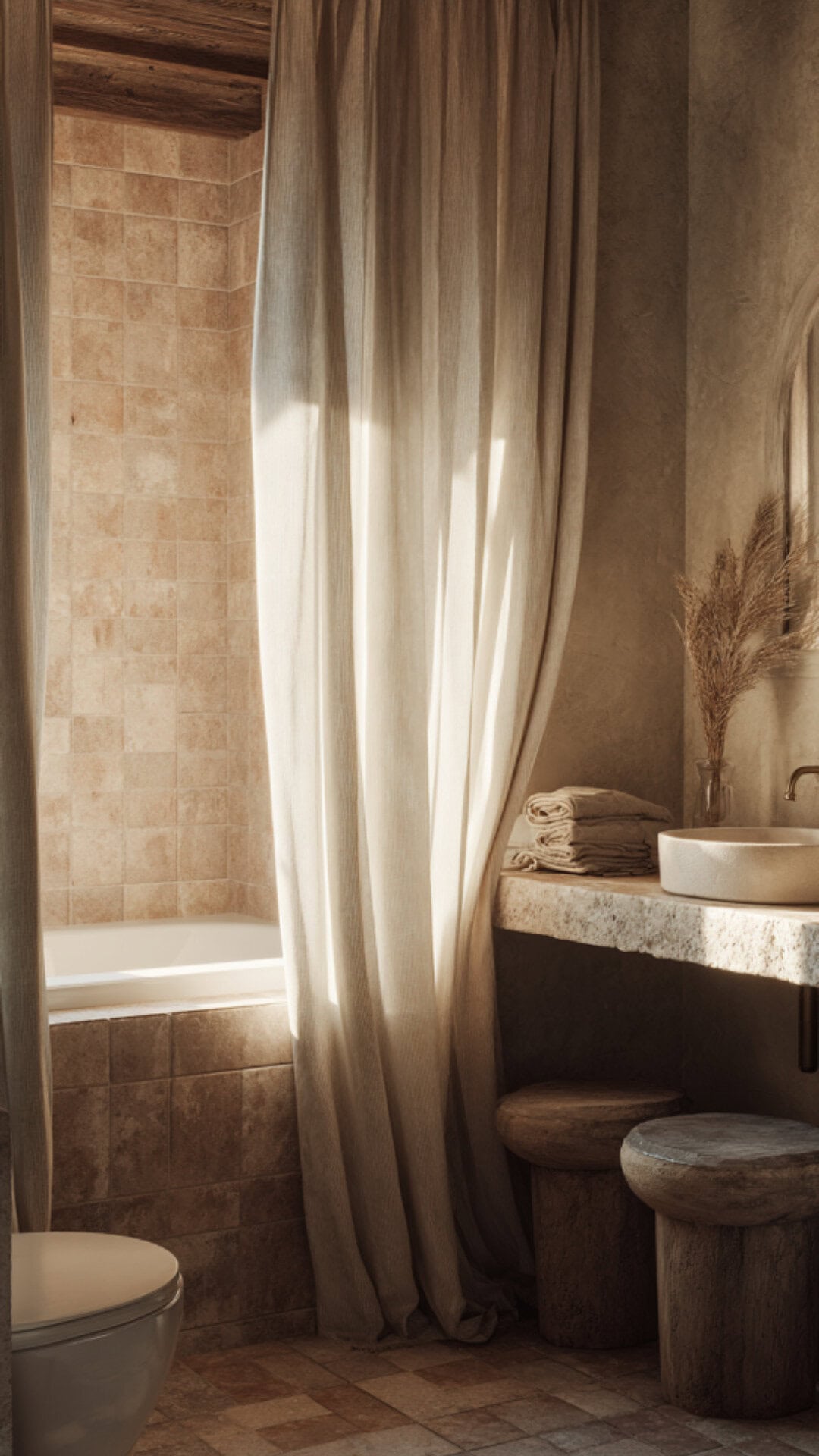 Earthy Cozy Bathroom With Grounded Vibes