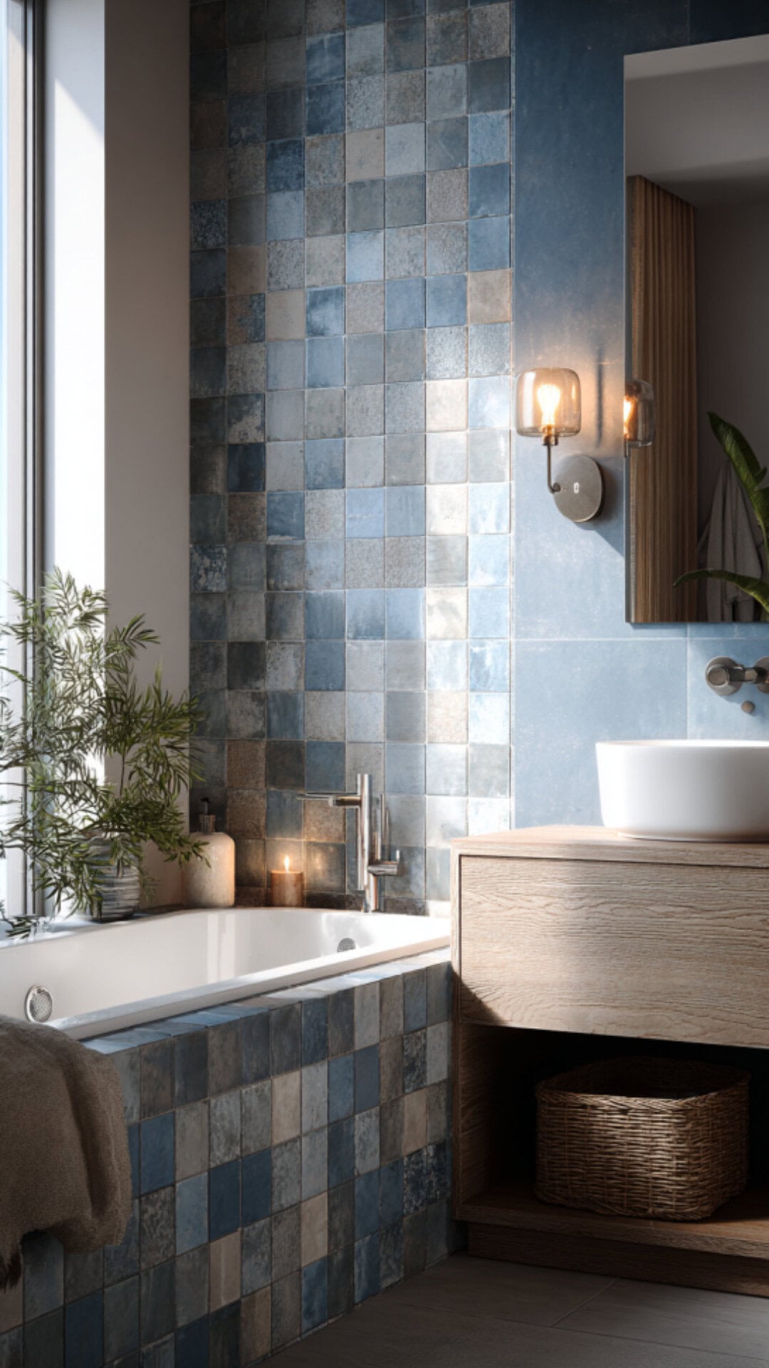 Earthy Blue Bathroom
