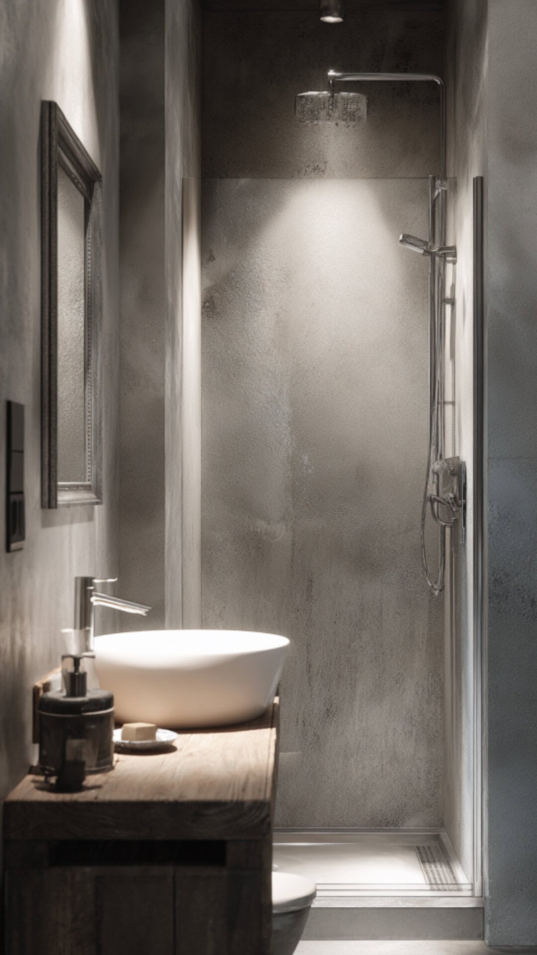 Grey Minimalist Bathroom