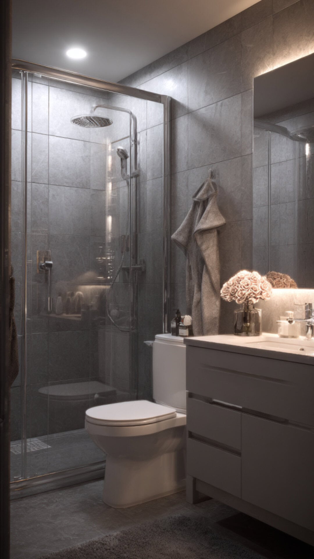 Grey and White Bathroom