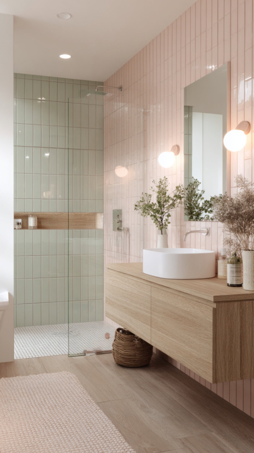 Green and Pink Bathroom