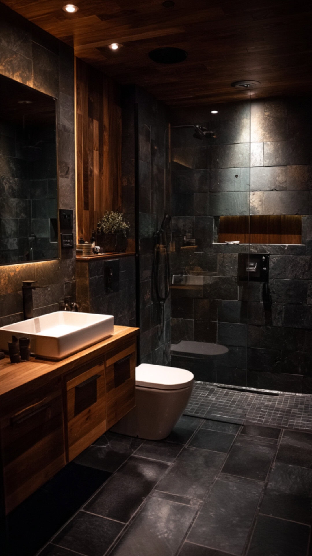 Dark Masculine Bathroom